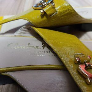 Salvatore Ferragamo yellow thongs